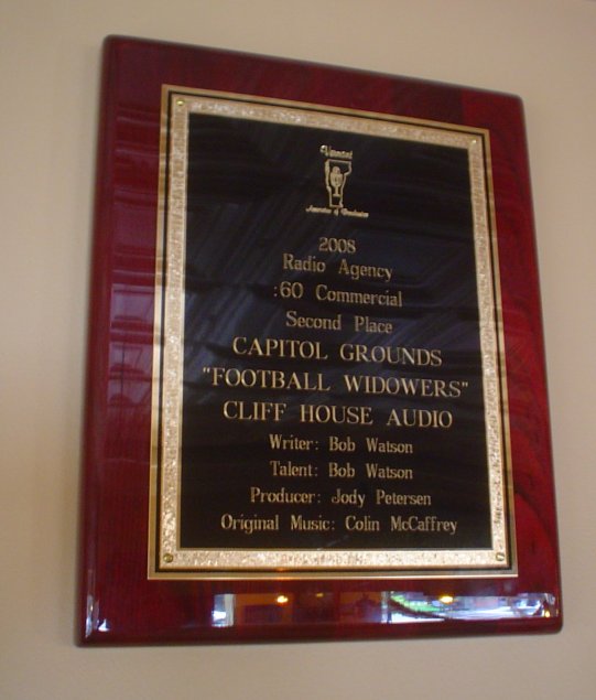 Football Widower Award plaque